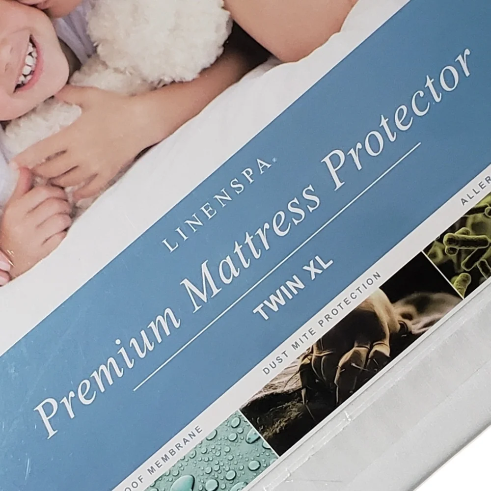 Linenspa Premium Twin XL Mattress Protector Liquid Proof White Waterproof NIB